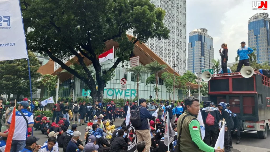Momen Penting 1659 Personel Polisi Jaga Demo Buruh Di Jakarta Hari Ini